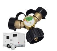 Connettore Propano, Adattatore Y per Bottiglia di Gas con Rubinetti, Rubinetto di Arresto in Impermeabile Accessori per Fornelli Portatili per Interni Esterni e Campeggio