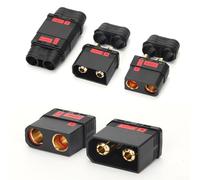Connettore QS8S+ resistente alla batteria per connessioni elettriche ad alta corrente, con design di depolarizzazione inversa e contatti in rame placcato oro (set nero)