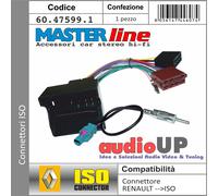 CONNETTORE RADIO ORIGINALE>ISO RENAULT GRAND SCENIC 2008>+ ADATTATORE ANTENNA