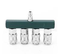 Connettore Rapido a 4 Vie Materiale in Ottone Zincato Filettatura NPT 1/4 Pollici Accoppiatore per Tubo 'aria Raccordi Pneumatici Design a Innesto Rapido per Operazioni