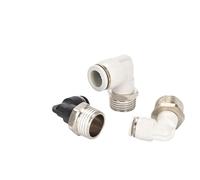 Connettore rapido ad angolo retto bianco 90 gradi PL8-02 tubo d'aria in rame PL10-03mm pneumatico nero 1 pz(PL12-03)