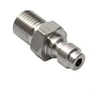 Connettore rapido maschio da 8 mm, 1/8 NPT M10 M8, in acciaio inox, per sistemi HPA/N2, ricambio a prova di perdite per flusso d'aria unidirezionale, 300 bar/4500 psi per uso industriale (M10)