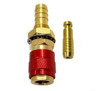 Connettore rapido per gas e acqua, in ottone, diametro interno 10 mm, tubo flessibile per torcia di saldatura TIG, filettatura 12 mm, 6 pezzi, blu rosso (rosso)
