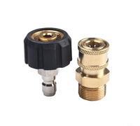 Connettore rapido per m22 da 14 mm a 1/4 pollici per accessori Kärcher (2#) | Ottone massiccio, giunto girevole, carico di 5000 psi, connessione anti-goccia, facile da montare