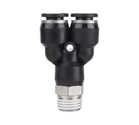 Connettore rapido pneumatico nero PX filettatura esterna BSP1/4 1/2 1/8 3/8 in ottone a forma di Y connettore a T tubo d'aria PX-02 8-01 10-03 (PX6-01)