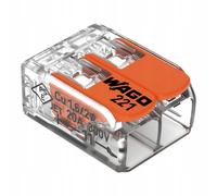 Connettore rapido Wago 221-412 filo/trefolo 2 x 4 mm² 100 pezzi