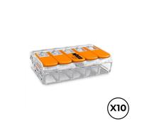 Connettore rapido Wago 30 x 18,6 x 8,4 mm 4 mm 450 V 5 Connessioni [10 Unità]
