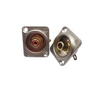 Connettore RCA, 2PCS Femmina RCA Montaggio a Pannello Presa da Pannello 86 Pannelli Placcato oro Nero/Argento Connettore Video Presa Femmina Rosso Nero Core (Silver)