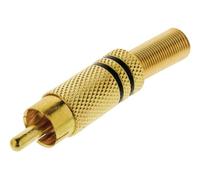 Connettore RCA Maschio, Colore: Nero con anello placcato oro, 10 pezzi