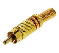 connettore RCA maschio, di colore rosso e con anello placcato in oro, 10 pezzi