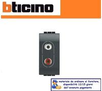 CONNETTORE RCA X 2 BTICINO LIVING INTERNATIONAL L4281 ANTRACITE.