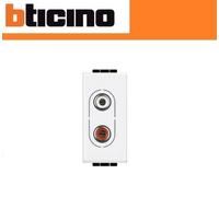 CONNETTORE RCA X 2 BTICINO LIVING LIGHT N4281 BIANCO.
