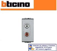 CONNETTORE RCA X 2 BTICINO LIVING TECH NT4281 GRIGIO.
