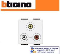 CONNETTORE RCA X 3 BTICINO LIVING LIGHT N4283 BIANCO.