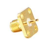 Connettore RF flangiato for montaggio a pannello a 4 fori jack femmina SMA da 2 pezzi con terminale di saldatura a tazza for saldatura SMA