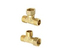 Connettore riduttore boccola filettata in ottone, connettore raccordo maschio e femmina Giunto a T filettato da 1/2" Collettore a idraulico a forma di in in metallo