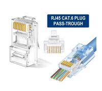 CONNETTORE RJ-45 PLUG CON CAVO PASSANTE PER CAVO DI RETE CAT6 PER CAVO RIGIDO E