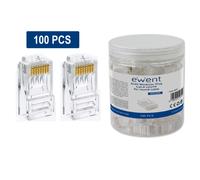 CONNETTORE RJ-45 PLUG PER CAVO DI RETE CAT6 PER CAVO RIGIDO FLESSIBILE 100 PZ