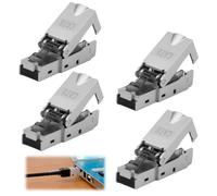 Connettore RJ45 CAT 8 Senza Attrezzi per Cavi 22 AWG (8,5mm) - Schermatura in Zinco, Riusabile - Compatibile CAT6a/CAT7/CAT8, Trasmissione 40 Gbit/s, 2000 MHz, 4pcs