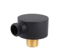 Connettore rotondo a gomito per tubo doccia G1/2 da parete compatibile con braccio doccia standard e interfacce flessibili (nero)