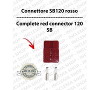 Connettore SB 120 Rosso completo di morsetti per batterie e caricabatterie