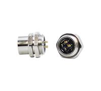 Connettore sensore M12 a 5 pin, montaggio posteriore/anteriore, presa flangiata impermeabile a 4 pin, accoppiamento filettato, maschio e femmina, tipo A a 8 pin(2 Core Plate rear,PCB TYPE_FEMALE PLUG)