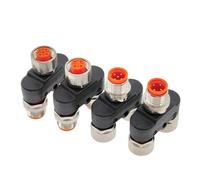 Connettore sensore M12 Spina di conversione tubo a 3 vie impermeabile Maschio Femmina 4 pin 5 pin Connettori codice A a forma di Y(441A)