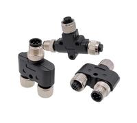 Connettore sensore M12 Spina di conversione tubo a tre vie impermeabile Maschio Femmina 4 5 8 pin Connettori codice T tipo A a forma di Y(8P Y (1M-2F))