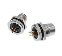 Connettore sensore PCB M12 Presa Flangia Dado Pannello Frontale M1216 connettori Impermeabili 4 5 8 Pin Attacco filettato Maschio Femmina (Color : Male 5pin)