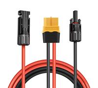 Connettore Solare al Cavo Adattatore XT60, 60CM 12 AWG Connettore Solare Collegamento dei Pannelli Solari, per Centrale Elettrica Portatile e Generatore Solare