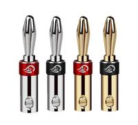 Connettore spina a banana Jack audio Terminale altoparlante banane for chiusura a doppia vite da 4 mm(2pcs,Mix Color Gold)