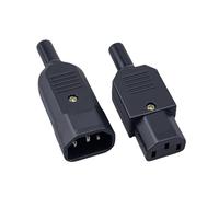 Connettore spina cavo dritto IEC 16A 250V C13 C14 femmina maschio spina connettore di alimentazione ricablabile presa CA a 3 pin spina industriale BK(Female Male,4 PCS)