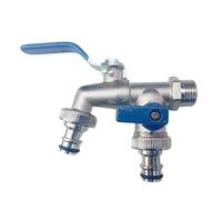 Connettore splitter for acqua a doppia testa da 1/2'' e 3/4'', adattatore di accoppiamento, valvola, interruttore, tubo da giardino, rubinetto di irrigazione, rubinetto dell'acqua
