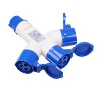 Connettore Splitter Industriale 3 Vie Blu 16A 230V 2P+E IP44