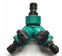 Connettore splitter per tubo da giardino a 2 vie, adattatore deviatore dell'acqua, interruttore rotante in plastica ABS, controllo del flusso regolabile, per irrigazione e lavaggio auto