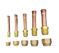 Connettore svasato standard SAE a 45 gradi da 1/4" 3/8" 1/2" 3/4" con tubo di rame in ottone per raccordi per tubi dell'aria (15,88 mm, 5 pollici, con NUT_5 pezzi)