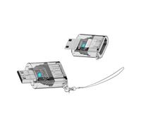 Connettore telefonico tipo C - adattatore trasparente - USB | lettore schede | convertitore compatto plug and play, testa di trasferimento dati, trasparente