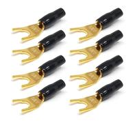 Connettore terminale di alimentazione for cavo altoparlante senza saldatura a banana con forcella a Y/U placcato oro da 8 pezzi(8pcs Black)