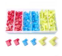 Connettore terminale femmina ad angolo retto a forcella per connessioni elettriche con nucleo in rame e alloggiamento in nylon (110 pezzi)