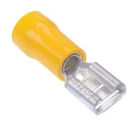 Connettore Terminale Femmina Doppio Crimp Giallo 25 X 6,3Mm