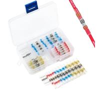 Connettore Termoretraibile, Connettori di Testa a Saldare, Terminali Elettrici Isolato Impermeabili, 100PCS Termorestringenti Butt Connettori Guaine Termorestringenti Saldanti