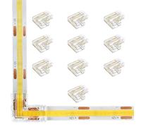 Connettore trasparente a 4 pin 10mm RGB COB LED striscia con nessun gap o saldatura, connettore a forma di L 10pcs