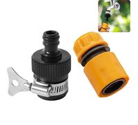 Connettore universale in gomma per rubinetto (per rubinetti da 16 - 21 mm) con connettore per tubo flessibile a sgancio rapido, adatto per tubo da giardino da 1/2" a 5/8", impermeabile, facile da