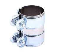 Connettore universale per tubi Catback, acciaio inossidabile argento Turbo con fascetta di scarico per silenziatore Connettore per tubo Catback con bulloni(2.5 inch)