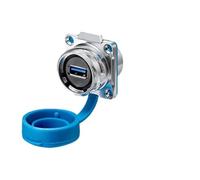Connettore USB 3.0 femmina impermeabile M24, presa in metallo USB, prese da 1,8 A, jack for trasferimento dati audio e video.(Square socket(401A))