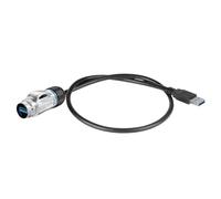 Connettore USB 3.0 impermeabile M24 in metallo, ricarica dati e trasferimento rapido, per computer desktop, con cavo da 1 m (spina con cavo da 1 m)