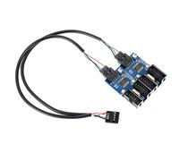 Connettore USB a 9 pin maschio da 1 a 4 femmina con prolunga USB 2.0 per scheda madre, porta hub USB interna a 9 pin per CPU, ricevitore WiFi, ventole e luce RGB