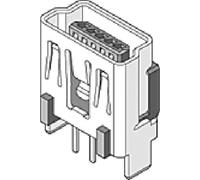 Connettore USB, mini USB tipo B, USB 2.0, presa, 5 poli, montaggio a foro