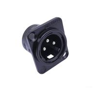 Connettore XLR a 3 pin per cavi audio per microfono, jack maschio e femmina, corpo in plastica nera per patch bay e S (maschio)