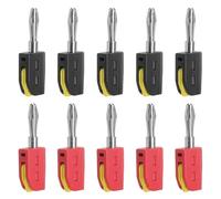 Connettori a Banana 4 mm per Diffusori, 10 Pezzi Rosso Nero, 32a 250v - Collegamento Rapido Senza Saldatura in Ottone Nichelato e Nylon Modificato - per Amplificatori, Altoparlanti e Misuratori